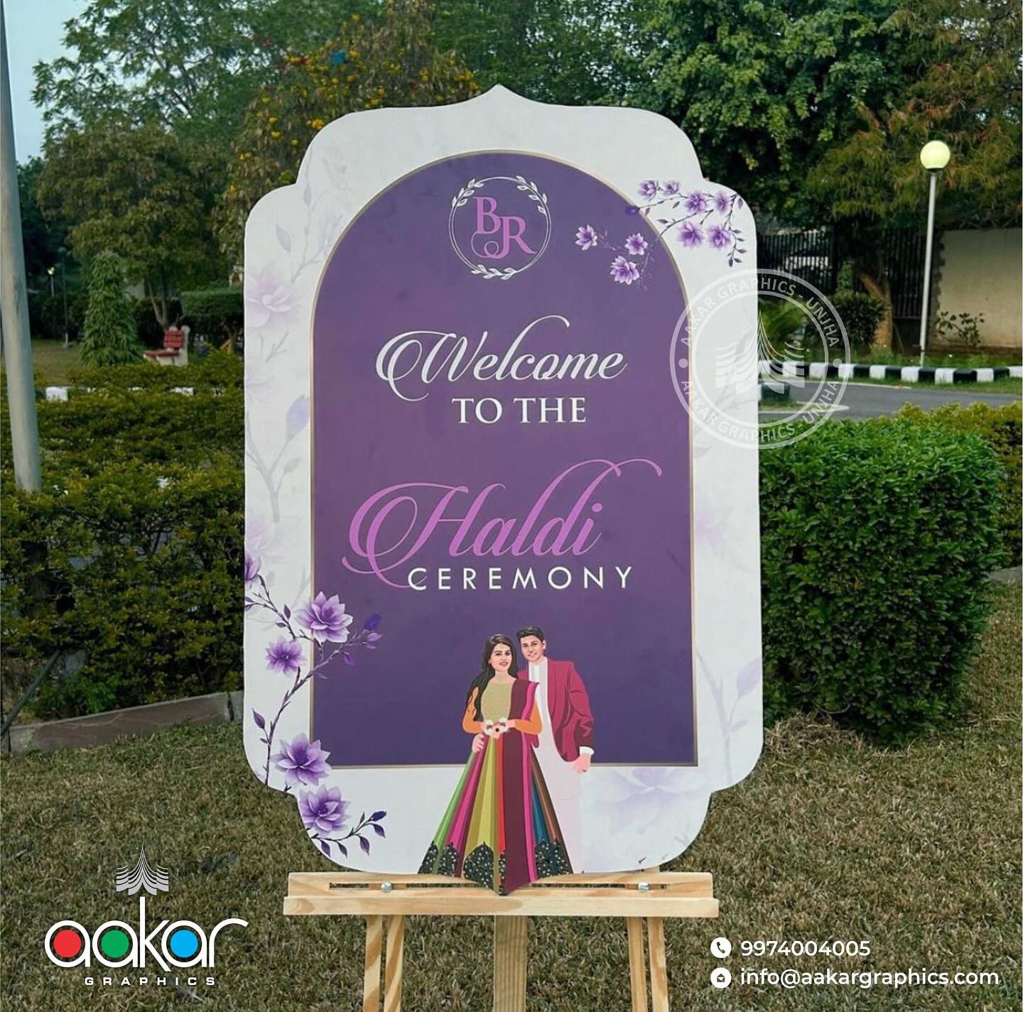 BR · Haldi — Purple floral arch